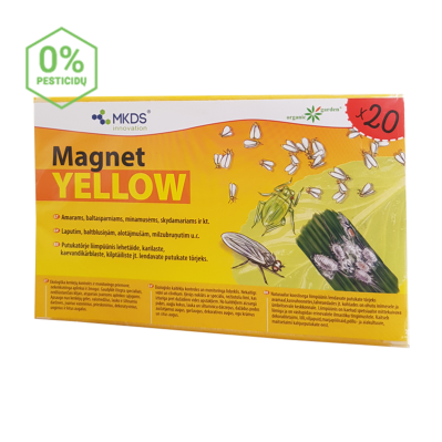 MINI Magnet yellow (20X12 cm) – baltasparnių, amarų, blakučių gaudyklės, 20 vnt